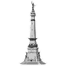 Dithered illustration of the Soldiers and Sailors Monument in Indianapolis